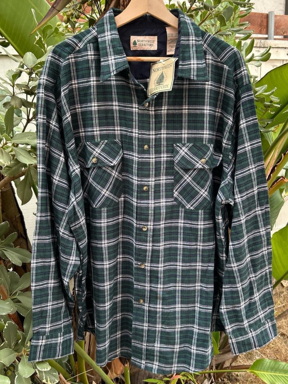 Vintage 90s Northwest Territory Plaid Flannel Shirt Jacket NWT Mens XL
